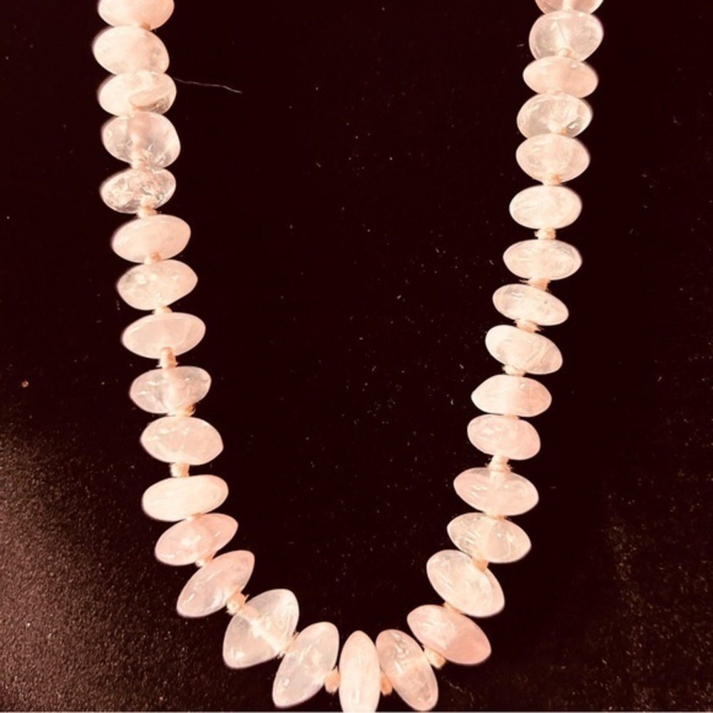 Vintage Graduated 30” Rose Quartz Necklace